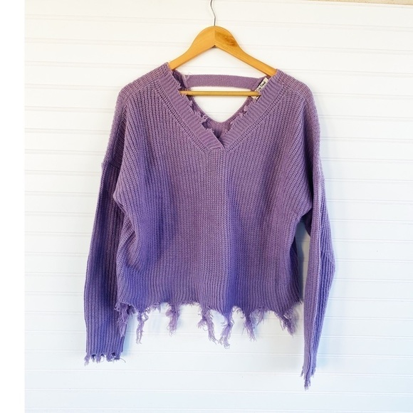 Fringe knit sweater Size Large - Picture 1 of 9